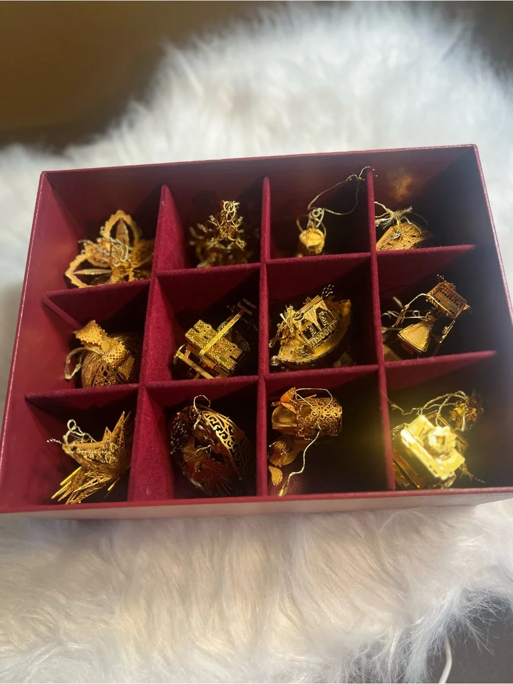 2001 Danbury Mint 23kt Plated Gold Ornaments.